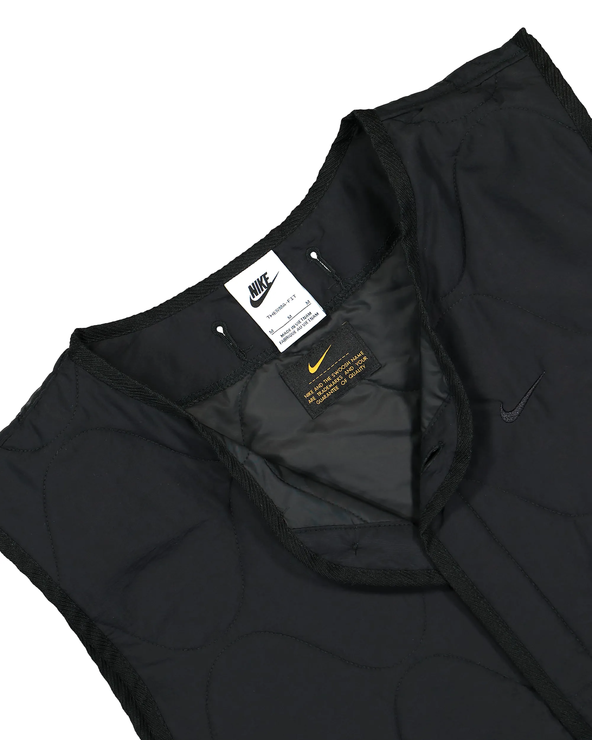 Woven Insulated Military Vest - Black / Black
