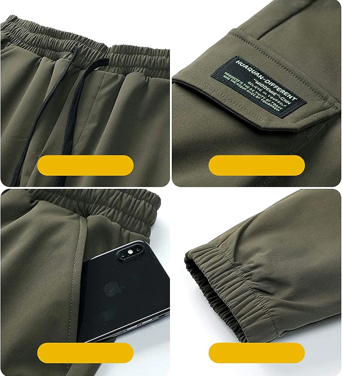 XYXIONGMAO Men's Tactical Hip Hop Sweatpants Black Techwear Streetwear Hip Hop Joggers Green Overalls Cargo Pants for Men