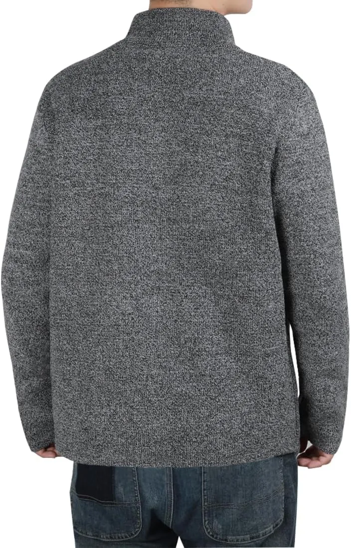 yoeasy Men's Blazer Collar Long Sleeve Button Knit Cardigan Casual Open Front Sweater with Pockets