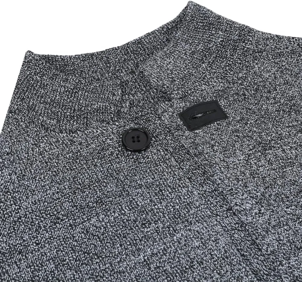 yoeasy Men's Blazer Collar Long Sleeve Button Knit Cardigan Casual Open Front Sweater with Pockets