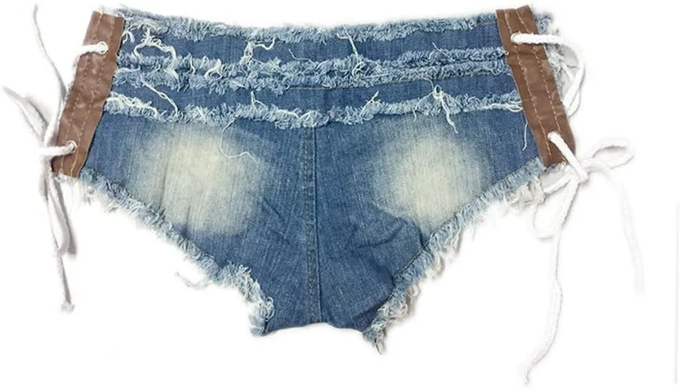 Yollmart Women Sexy Cut Off Low Waist Denim Jeans Shorts Mini Hot Pants