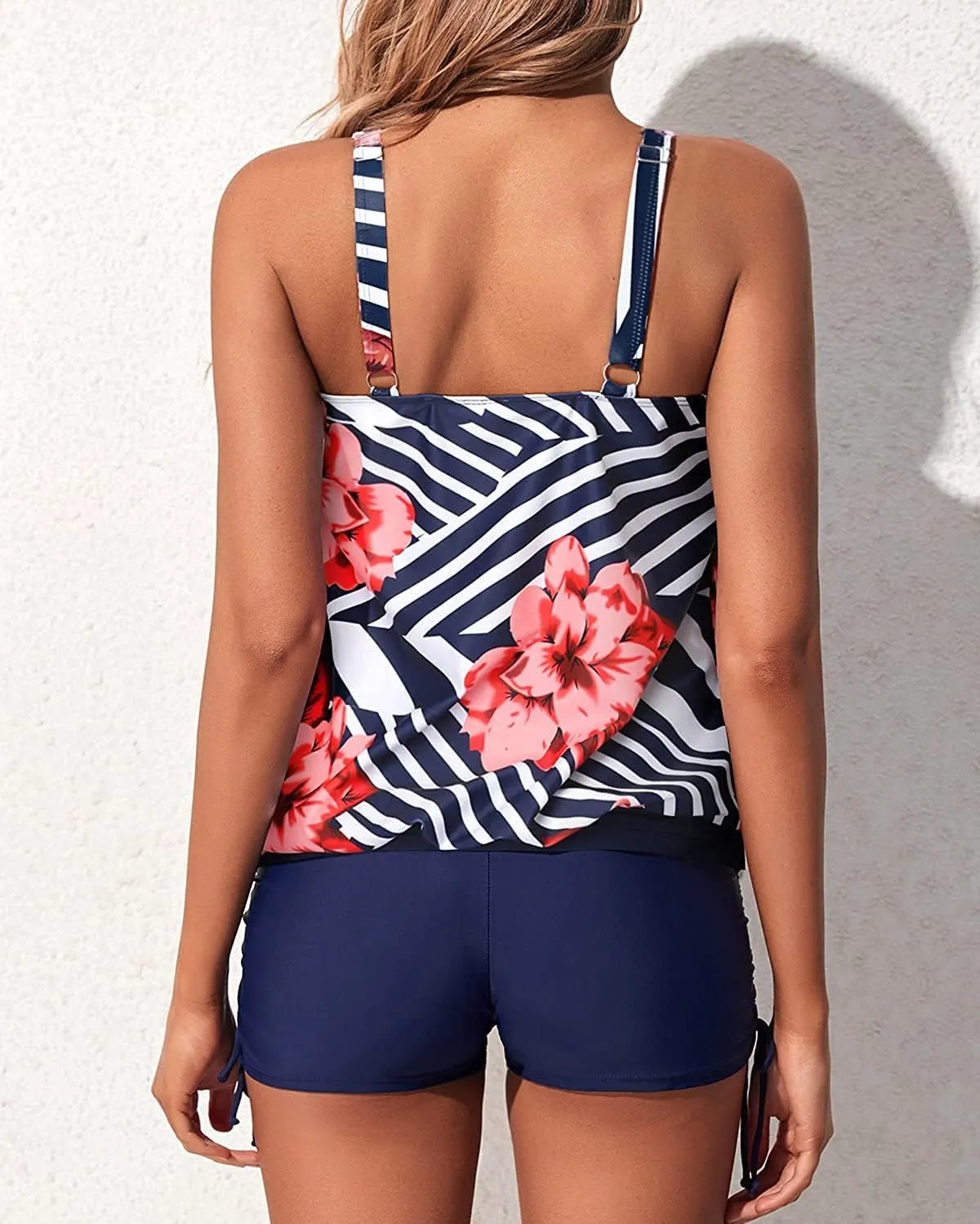 Yonique Blouson Tankini Swimsuits for Women 2 Piece Bathing Suits Tops with Boyshorts Modest Loose Fit Swimwear
