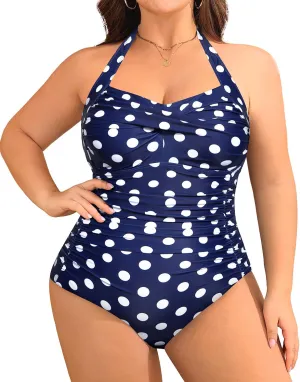 Yonique Plus Size Bathing Suit for Women One Piece Swimsuit Tummy Control Halter Tops for Women Swimwear