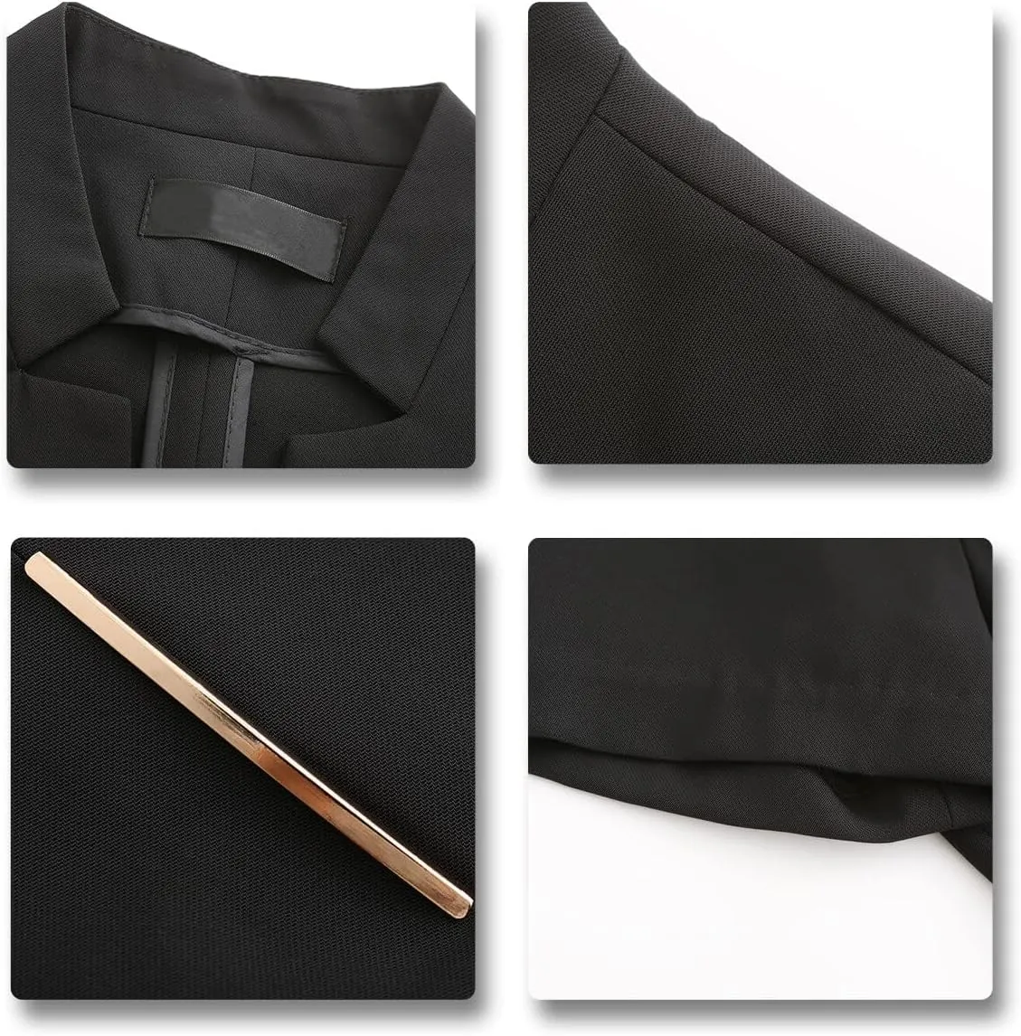 YUNCLOS Women's 2 Piece Business Office Suit Set One Button Short Sleeve Blazer Jacket and Suit Pants
